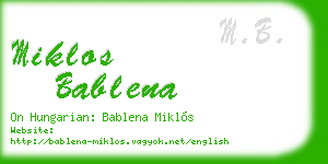 miklos bablena business card